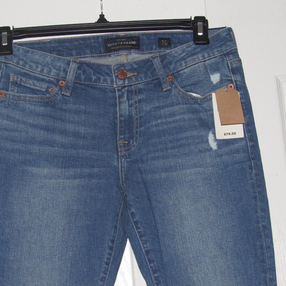NWT LUCKY BRAND Lolita Crop Mid Rise Curvy Fit Raw Hem Jeans Size 4/27 - Picture 3 of 10